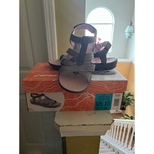 NIB Jsport Kaia Grey Pink Sandals Women Size 10